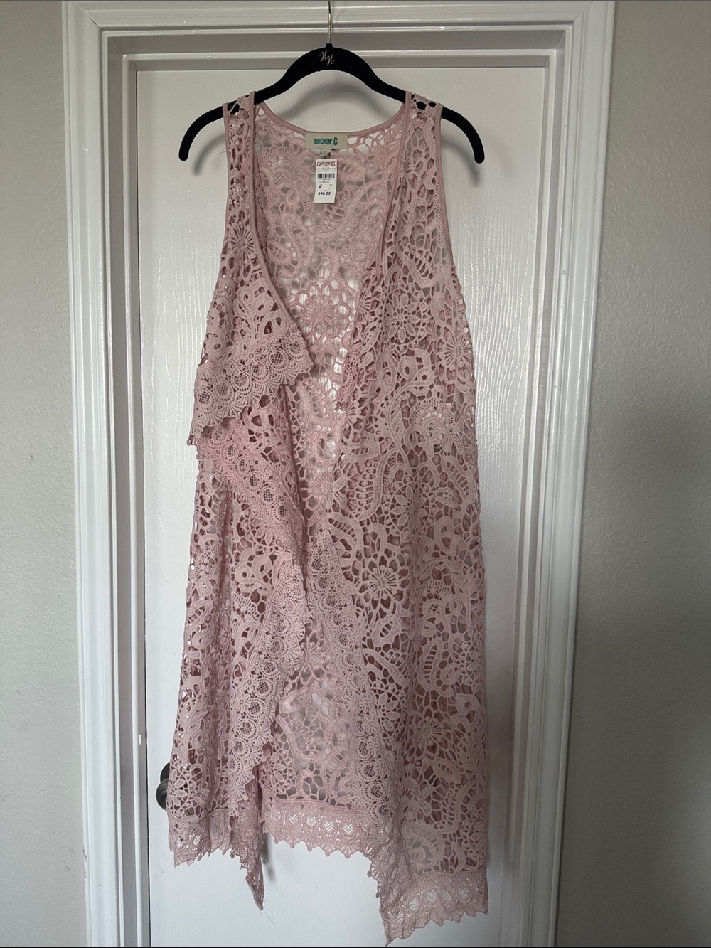 Women's Pink Lace Duster